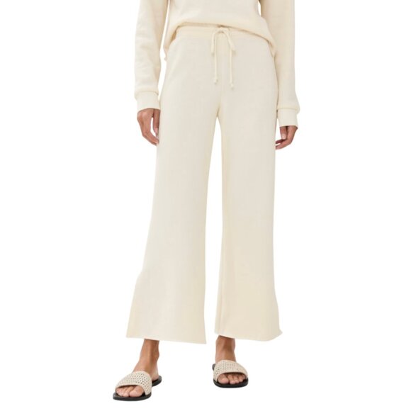 NWT LNA Skate Sweatpants Joggers Womens XL Cream Ivory Fleece Split Cuffs NEW - Picture 1 of 11